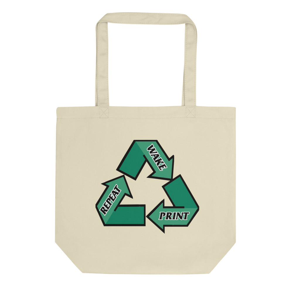 Wake Print Repeat Eco Tote Bag